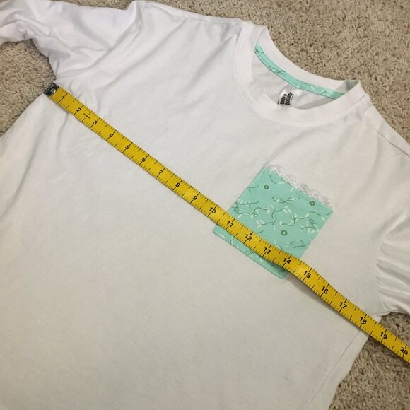 White Jersey Minty Pocket Cotton Pastelcore Top - Picture 8 of 11